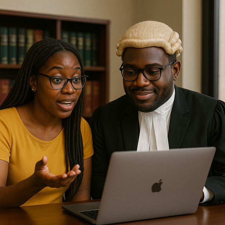An SEO professional discussing law firm SEO with a lawyer