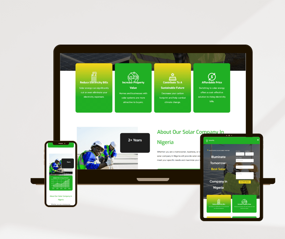 Solarlify website design mockup