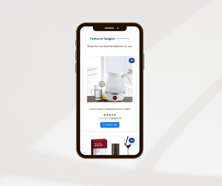 Vaslaco Website Phone mockup