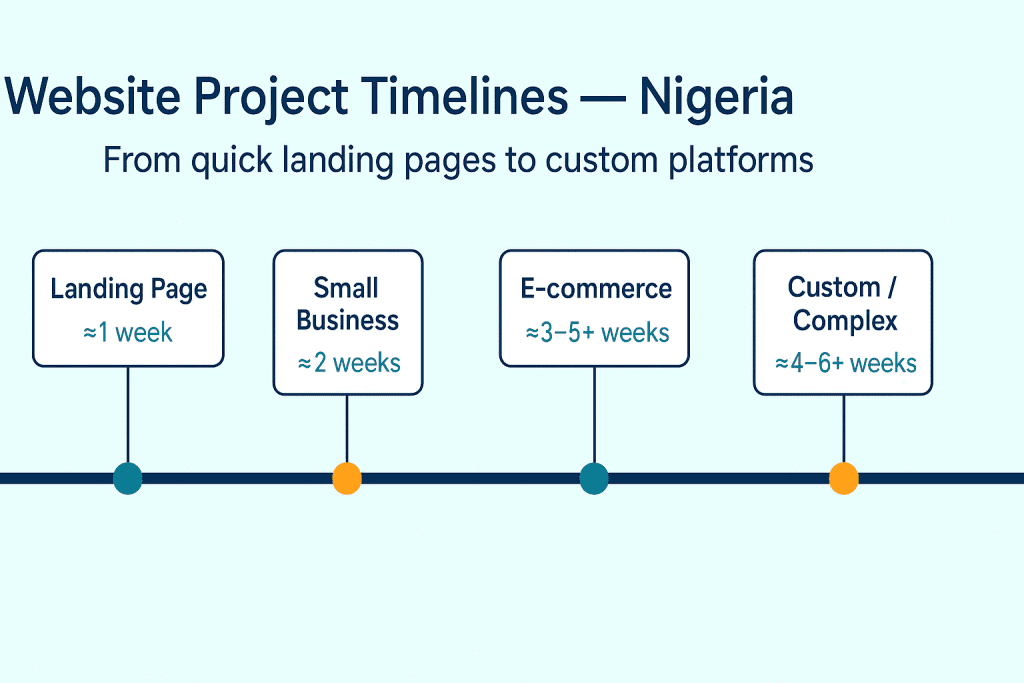 Different websites and their design timelines