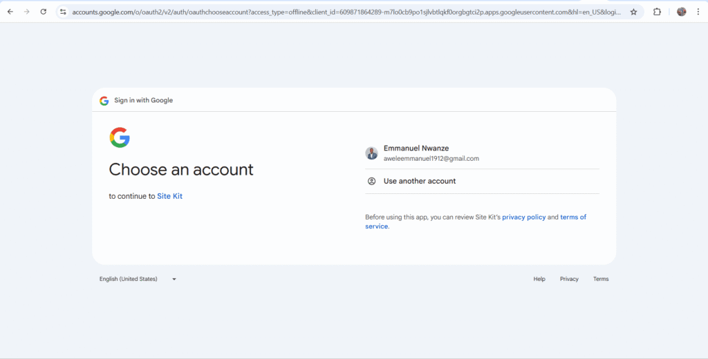 Signing in with a Google account (Gmail)