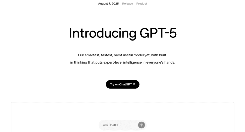 Open AI launches GPT-5