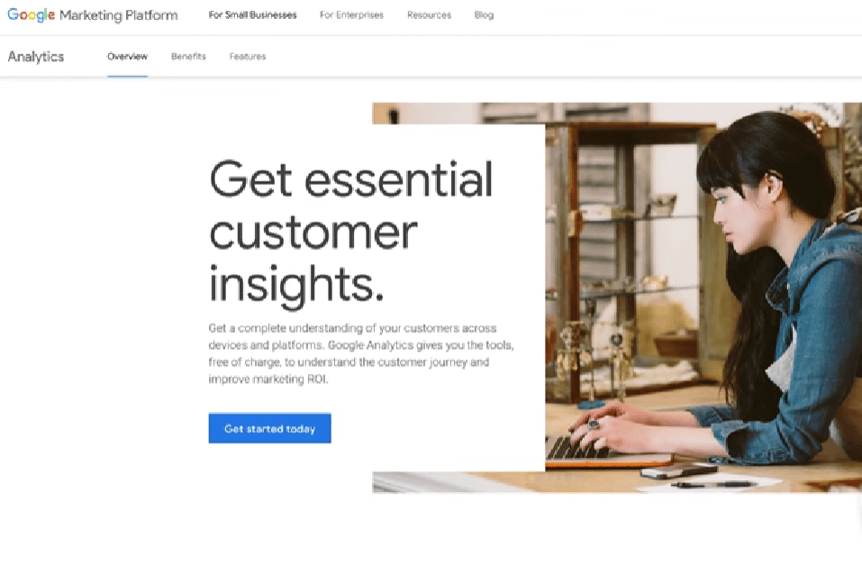Step 1 in the Google Analytics set up
