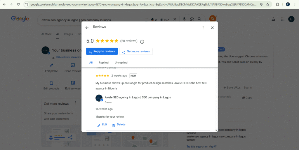 Editing and deleting GBP review replies